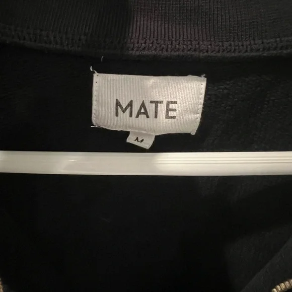 MATE the Label Organic Fleece Quarter Zip Sweatshirt - Medium - Black - NWOT - Picture 7 of 8